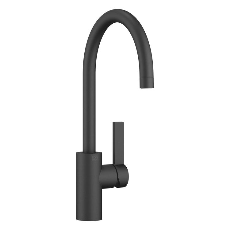 Kitchen Faucet TARA ULTRA Mixer 1 Lever ADA Matte Black Pull Down 2 Function Gooseneck 360 DEG Swivel 1 Hole Deck 1.5 Gallons per Minute - Image 1