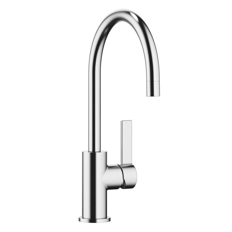 Kitchen Faucet TARA ULTRA Bar Tap 1 Lever ADA Brushed Chrome Pull Down Gooseneck 360 DEG Swivel 1 Hole Deck 1.5 Gallons per Minute - Image 1