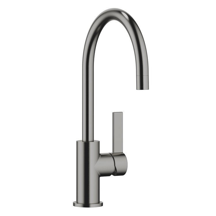 Kitchen Faucet TARA ULTRA Bar Tap 1 Lever ADA Brushed Dark Platinum Pull Down Gooseneck 360 DEG Swivel 1 Hole Deck 1.5 Gallons per Minute - Image 1