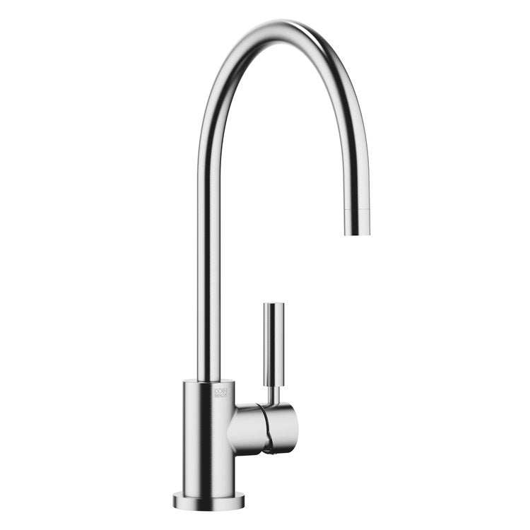 Kitchen Faucet TARA Mixer 1 Lever ADA Brushed Chrome Pull Down Gooseneck 360 DEG Swivel 1 Hole Deck 1.5 Gallons per Minute - Image 1