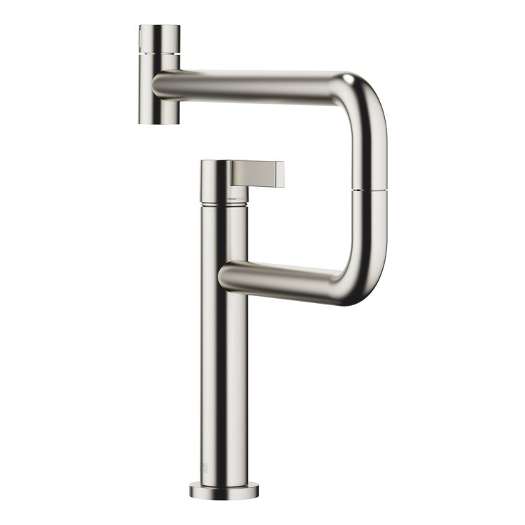 Kitchen Faucet TARA ULTRA PIVOT Mixer 1 Lever ADA Brushed Platinum Swivel 360DEG 1 Hole 1.5 Gallons per Minute