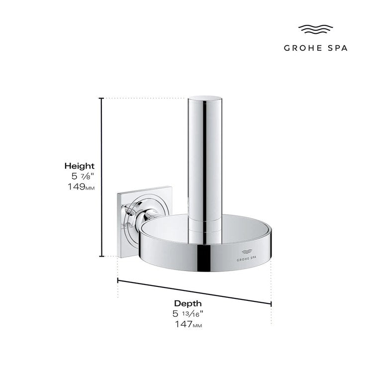 Toilet Paper Holder Allure Reserve StarLight Chrome Metal Wall Mount - Image 3