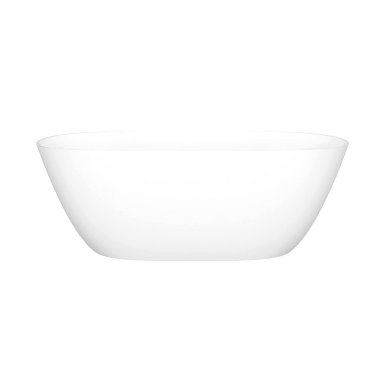 Freestanding Tub Lussari 60 x 28 Inch Soaking Less Overflow Standard Matte White Center Drain Oval - Image 1
