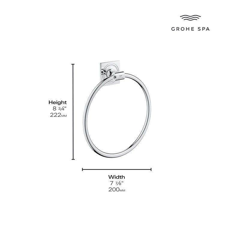 Towel Ring Allure 8 Inch StarLight Chrome Metal 1-7/8 Inch - Image 3