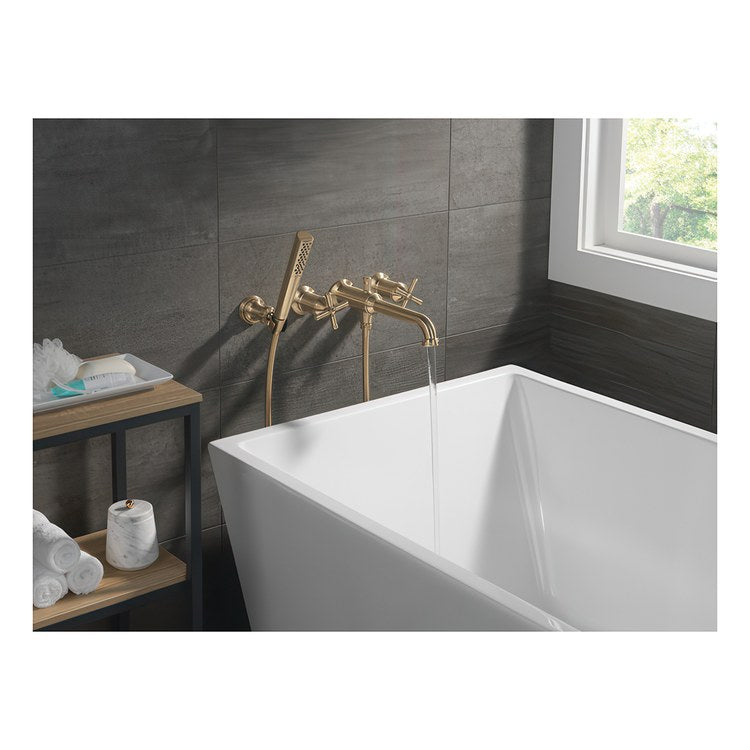 Handle Kit Broderick Brass 2 Cross Lumicoat Champagne Bronze ADA for Wall Mount Filler - Image 2