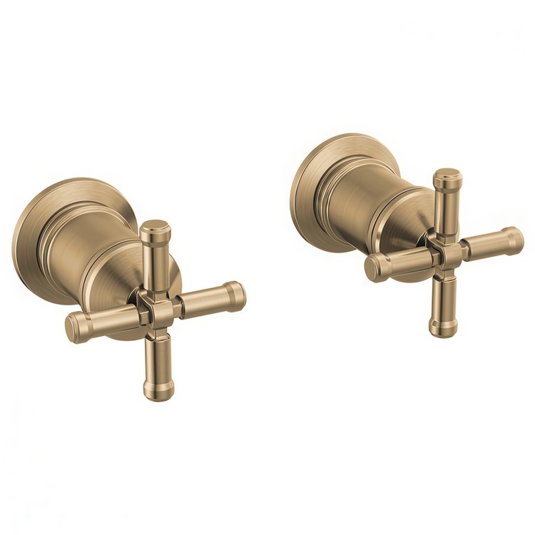 Handle Kit Broderick Brass 2 Cross Lumicoat Champagne Bronze ADA for Wall Mount Filler