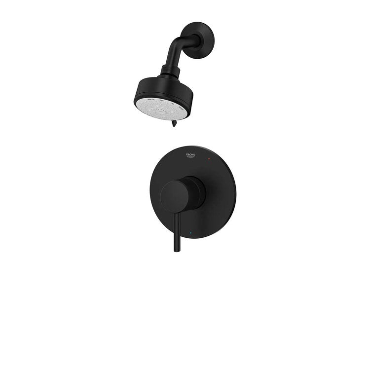 Pressure Balance Valve Trim Concetto 1 Lever Matte Black WaterSense ADA for Shower Only - Image 2