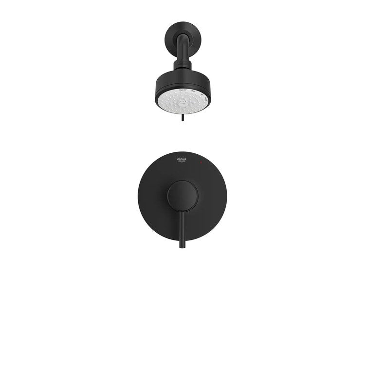 Pressure Balance Valve Trim Concetto 1 Lever Matte Black WaterSense ADA for Shower Only - Image 3
