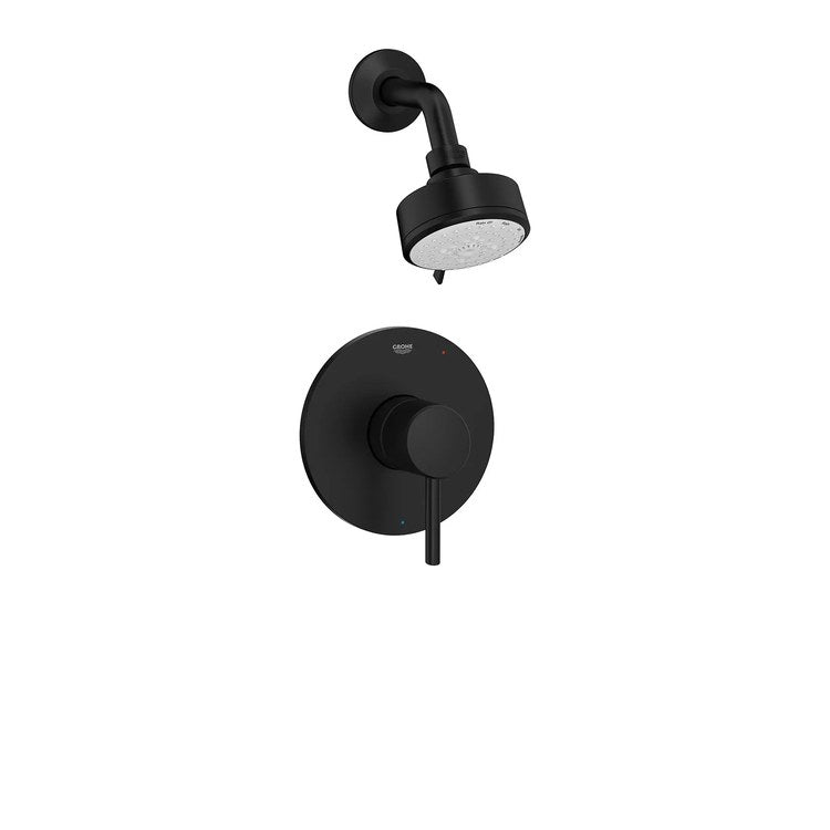 Pressure Balance Valve Trim Concetto 1 Lever Matte Black WaterSense ADA for Shower Only - Image 1
