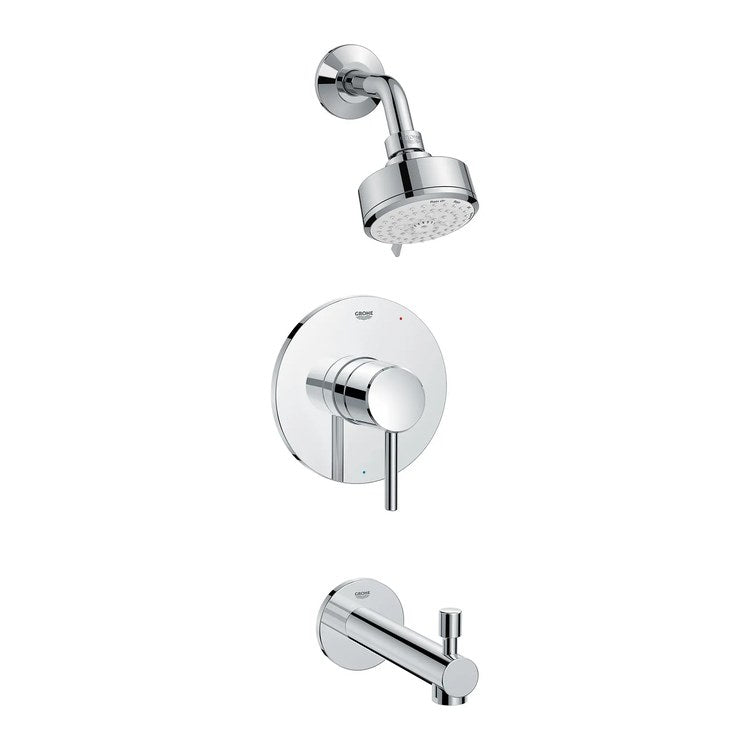 Pressure Balance Valve Trim Concetto 1 Metal Lever StarLight Chrome WaterSense ADA for Tub and Shower - Image 1
