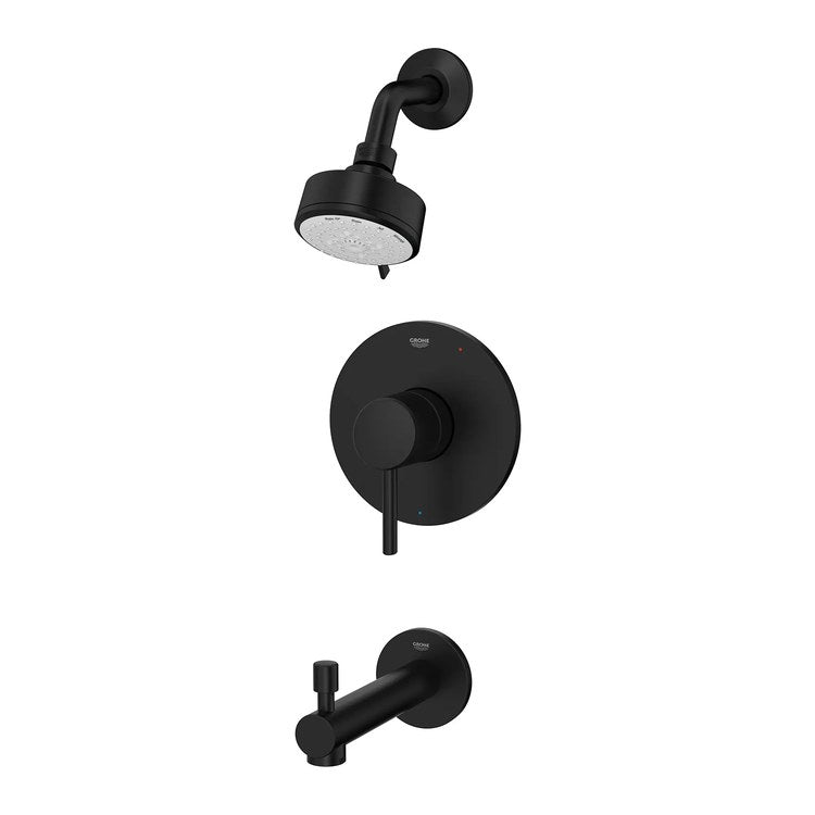 Pressure Balance Valve Trim Concetto 1 Metal Lever Matte Black WaterSense ADA for Tub and Shower - Image 2