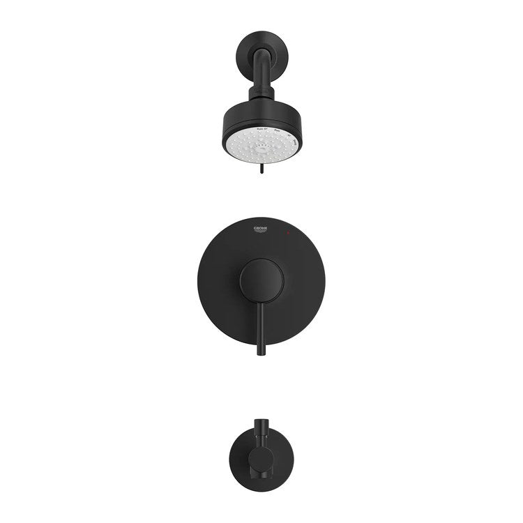 Pressure Balance Valve Trim Concetto 1 Metal Lever Matte Black WaterSense ADA for Tub and Shower - Image 3