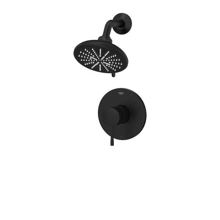 Pressure Balance Valve Trim Essence 1 Metal Lever Matte Black WaterSense ADA for Shower Only - Image 2