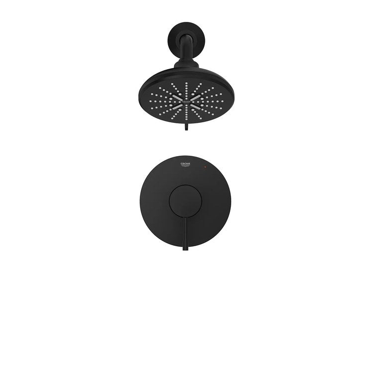 Pressure Balance Valve Trim Essence 1 Metal Lever Matte Black WaterSense ADA for Shower Only - Image 3