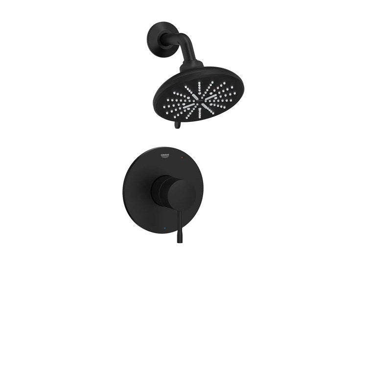 Pressure Balance Valve Trim Essence 1 Metal Lever Matte Black WaterSense ADA for Shower Only - Image 1