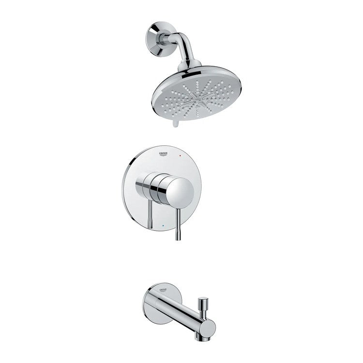 Pressure Balance Valve Trim Essence 1 Metal Lever StarLight Chrome WaterSense ADA for Tub and Shower - Image 1