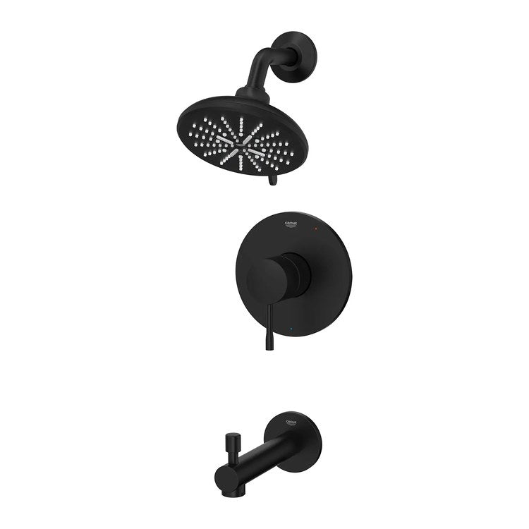 Pressure Balance Valve Trim Essence 1 Metal Lever Matte Black WaterSense ADA for Tub and Shower - Image 2