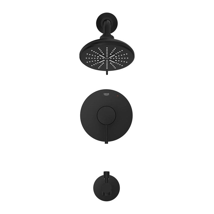 Pressure Balance Valve Trim Essence 1 Metal Lever Matte Black WaterSense ADA for Tub and Shower - Image 3