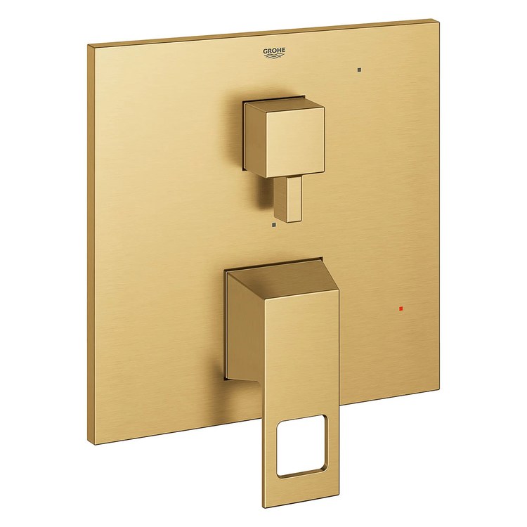 Pressure Balance Valve Trim Eurocube with 2 Way Diverter/Cartridge 2 Metal Lever Brushed Cool Sunrise ADA - Image 2