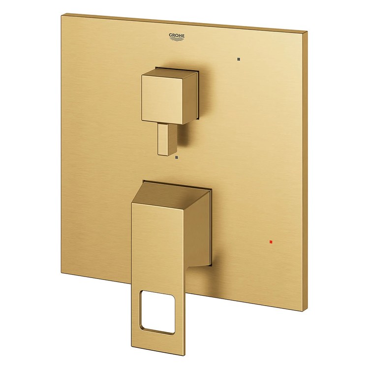 Pressure Balance Valve Trim Eurocube with 2 Way Diverter/Cartridge 2 Metal Lever Brushed Cool Sunrise ADA - Image 3