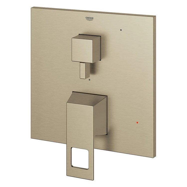 Pressure Balance Valve Trim Eurocube with 2 Way Diverter/Cartridge 2 Metal Lever Brushed Nickel Infinity ADA - Image 1