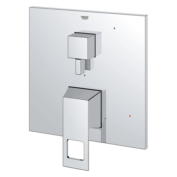 Pressure Balance Valve Trim Eurocube with 2 Way Diverter/Cartridge 2 Metal Lever StarLight Chrome ADA - Image 1