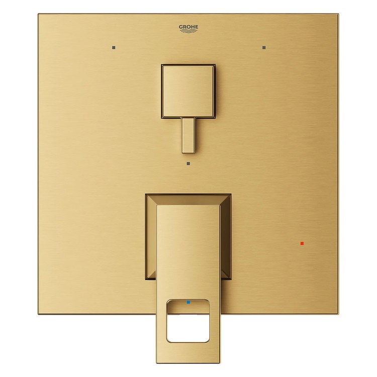 Pressure Balance Valve Trim Eurocube with 3 Way Diverter/Cartridge 2 Metal Lever Brushed Cool Sunrise ADA - Image 2