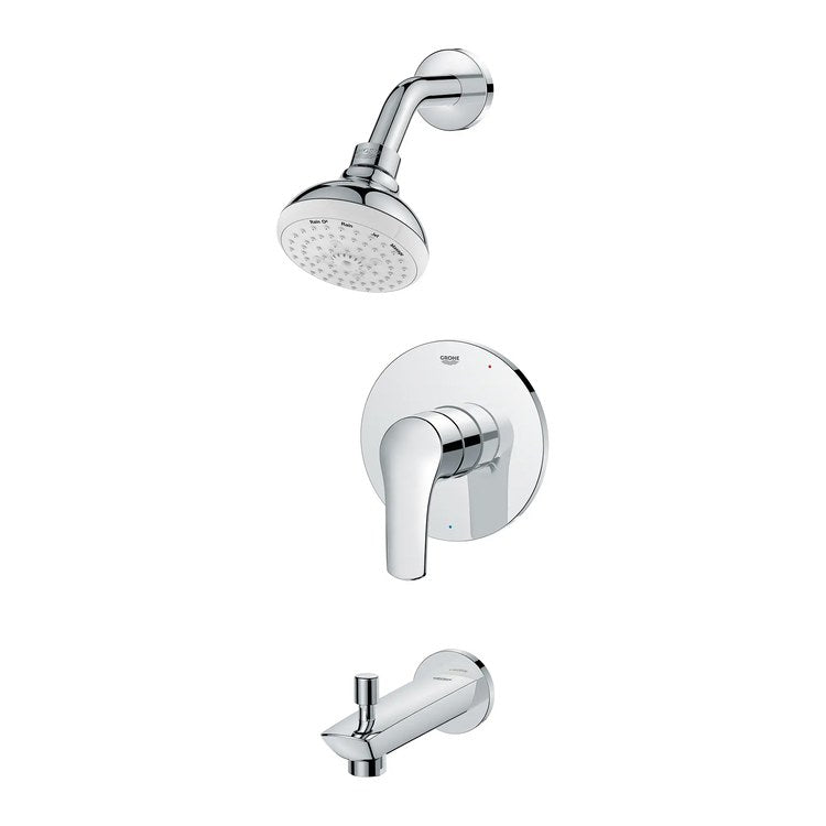 Pressure Balance Valve Trim Eurosmart 1 Lever StarLight Chrome WaterSense for Tub and Shower - Image 2