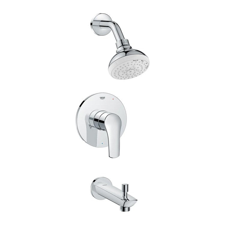Pressure Balance Valve Trim Eurosmart 1 Lever StarLight Chrome WaterSense for Tub and Shower