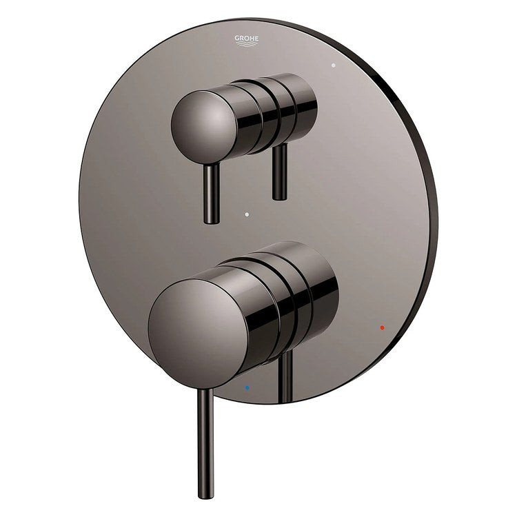 Pressure Balance Valve Trim Timeless with 2 Way Diverter/Cartridge 2 Metal Lever Hard Graphite ADA - Image 1