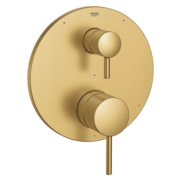 Pressure Balance Valve Trim Timeless with 3 Way Diverter/Cartridge 2 Metal Lever Brushed Cool Sunrise ADA - Image 1