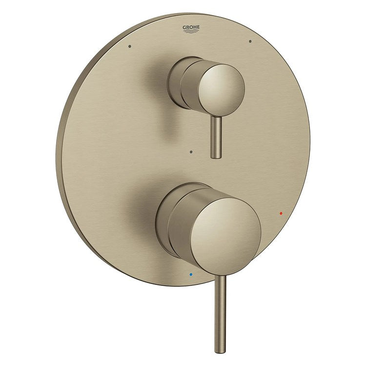 Pressure Balance Valve Trim Timeless with 3 Way Diverter/Cartridge 2 Metal Lever Brushed Nickel Infinity ADA - Image 1