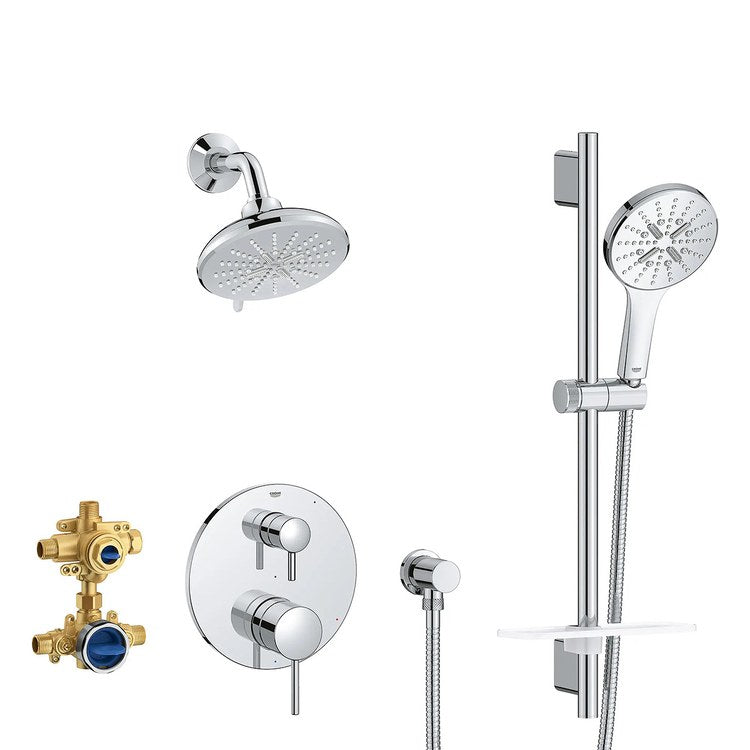 Pressure Balance Valve Trim Timeless 2 Lever StarLight Chrome WaterSense for Shower Only - Image 1