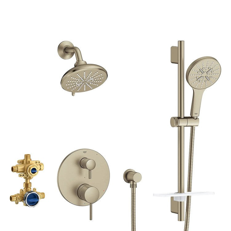 Pressure Balance Valve Trim Timeless 2 Lever Brushed Nickel Infinity WaterSense for Shower Only - Image 1
