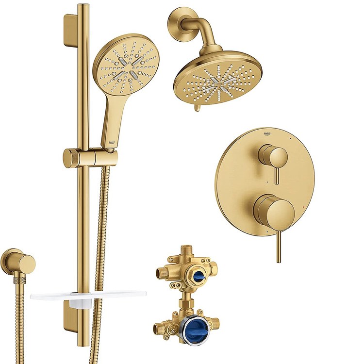 Pressure Balance Valve Trim Timeless 2 Lever Brushed Cool Sunrise WaterSense for Shower Only - Image 1