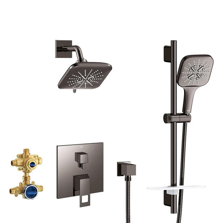 Pressure Balance Valve Trim Eurocube 2 Lever Hard Graphite WaterSense for Shower Only - Image 1