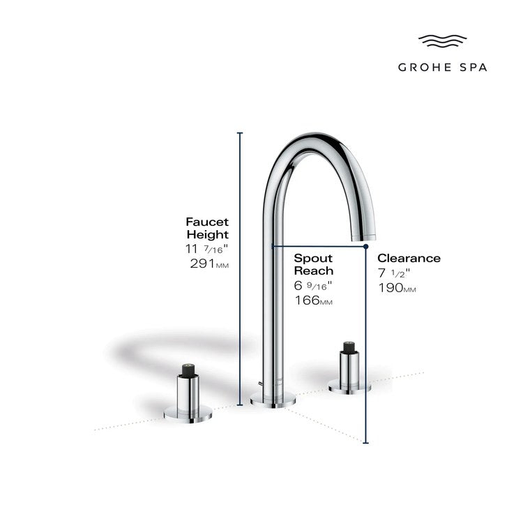 Lavatory Faucet Atrio Widespread Medium 2 Cross WaterSense Matte Black 1.2 Gallons per Minute 3 Hole - Image 3