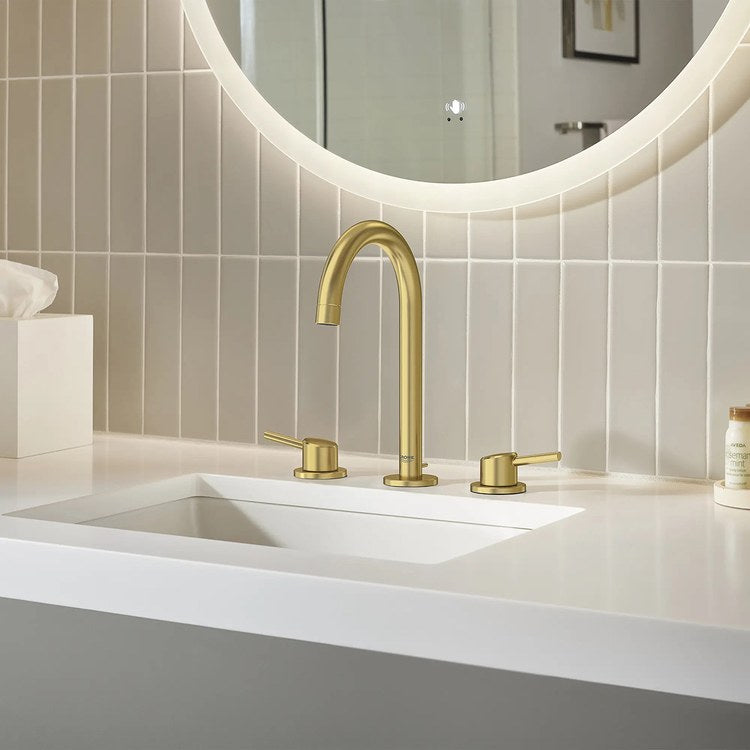 Lavatory Faucet Concetto Widespread Large 2 Lever ADA WaterSense Brushed Cool Sunrise 1.2 Gallons per Minute 3 Hole - Image 2