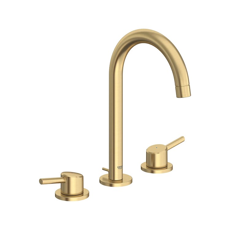 Lavatory Faucet Concetto Widespread Large 2 Lever ADA WaterSense Brushed Cool Sunrise 1.2 Gallons per Minute 3 Hole