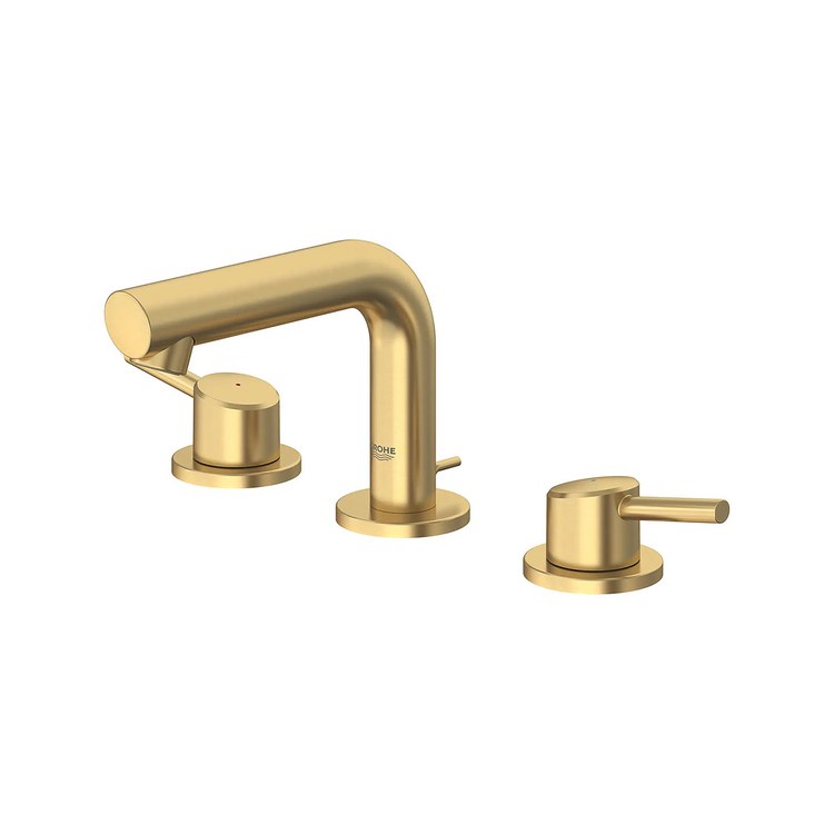 Lavatory Faucet Concetto Widespread Small 8 Inch Spread 2 Levers ADA WaterSense Brushed Cool Sunrise 1.2 Gallons per Minute 3 Hole SilkMove/EcoJoy/QuickFix - Image 2