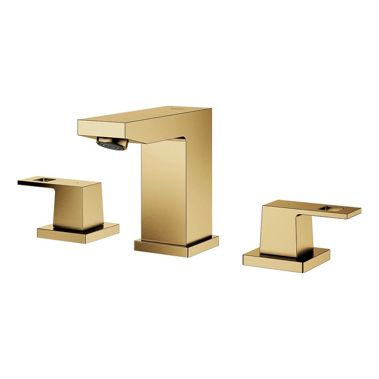 Lavatory Faucet Eurocube Widespread Small 2 Lever ADA WaterSense Brushed Cool Sunrise 1.2 Gallons per Minute 3 Hole - Image 2