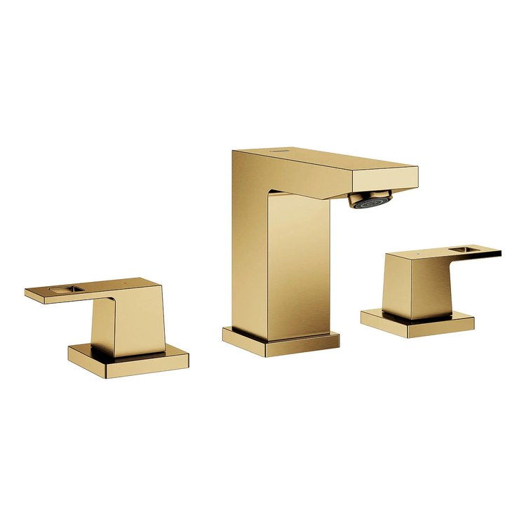 Lavatory Faucet Eurocube Widespread Small 2 Lever ADA WaterSense Brushed Cool Sunrise 1.2 Gallons per Minute 3 Hole - Image 1