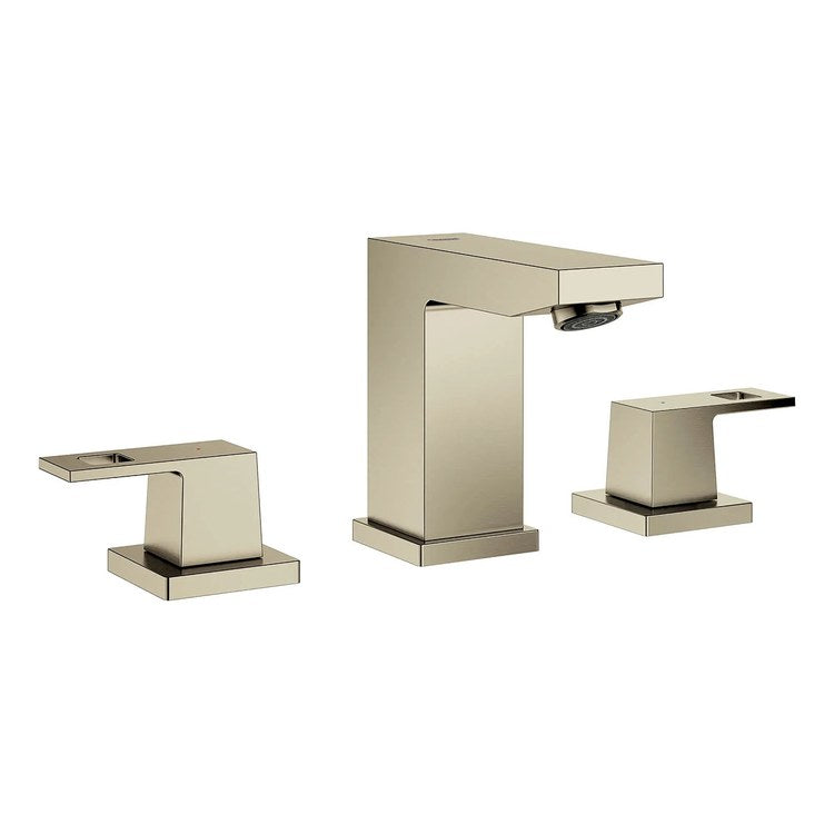 Lavatory Faucet Eurocube Widespread Small 2 Lever ADA WaterSense Brushed Nickel 1.2 Gallons per Minute 3 Hole