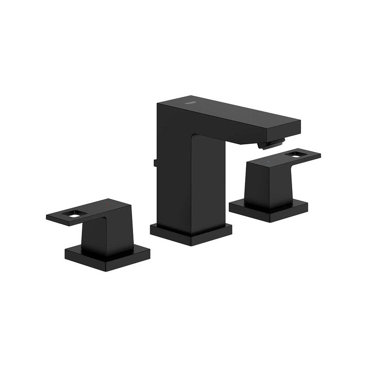 Lavatory Faucet Eurocube Widespread Small 2 Lever ADA WaterSense Matte Black 1.2 Gallons per Minute 3 Hole - Image 1