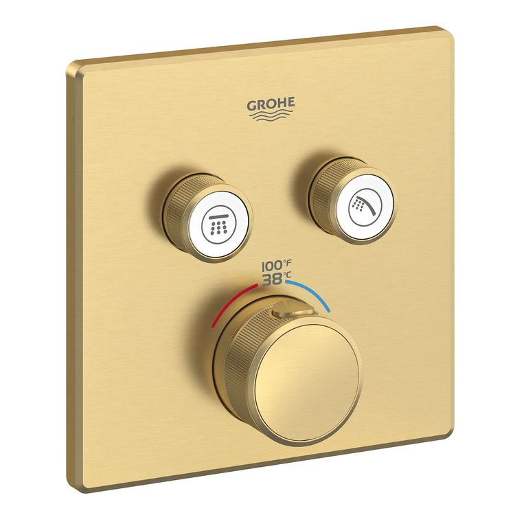 Thermostatic Valve Trim Grohtherm Dual Function Brushed Cool Sunrise - Image 1