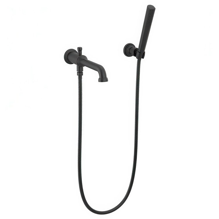 Tub Filler Broderick Wall Mount 8 Inch Spread Less Handle Matte Black - Image 1