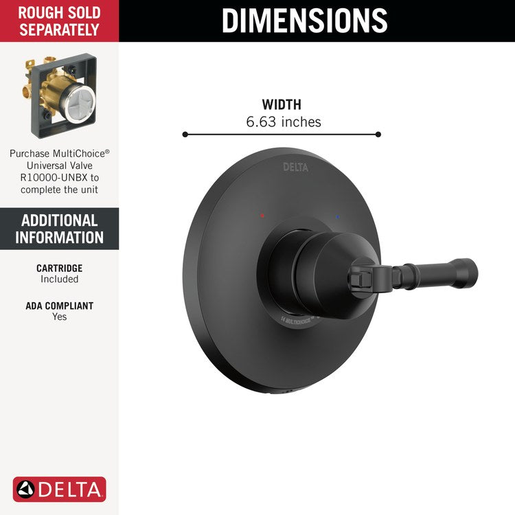 Valve Trim Broderick 14 Series 1 Lever Matte Black ADA - Image 2