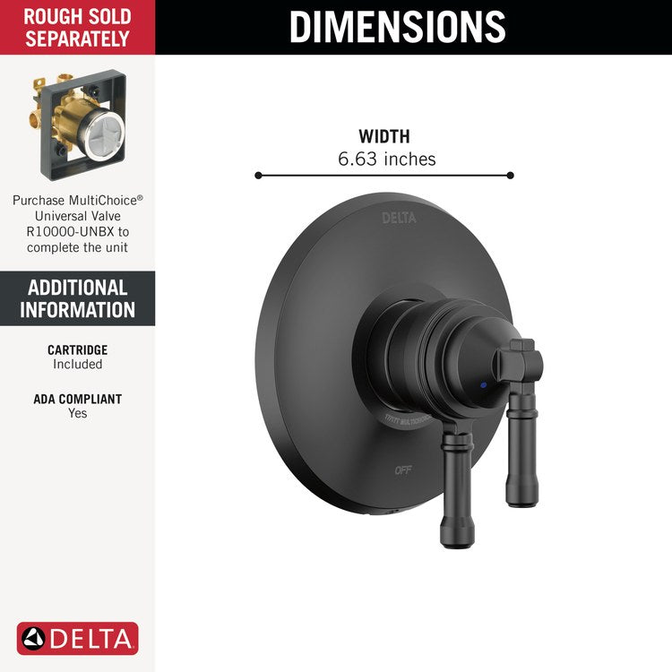 Valve Trim Broderick 17 Series 2 Lever Matte Black ADA - Image 2