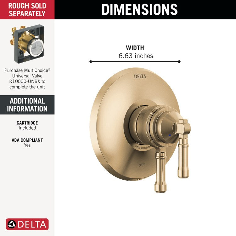 Valve Trim Broderick 17 Series 2 Lever Lumicoat Champagne Bronze ADA - Image 2