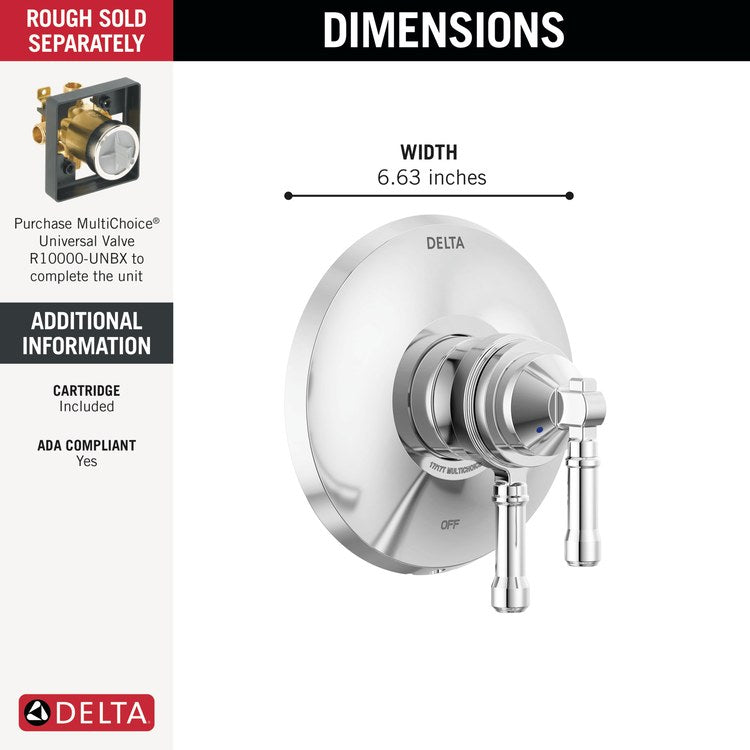 Valve Trim Broderick 17 Series 2 Lever Lumicoat Chrome ADA - Image 2